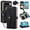 Black, variant on Sanwo Wallet Case for Google Pixel 11 Pro with Shoulder & Wrist Strap, Flip Cover with Card Holder, Cash Slot & Makeup Mirror,PU Leather Case,Blue