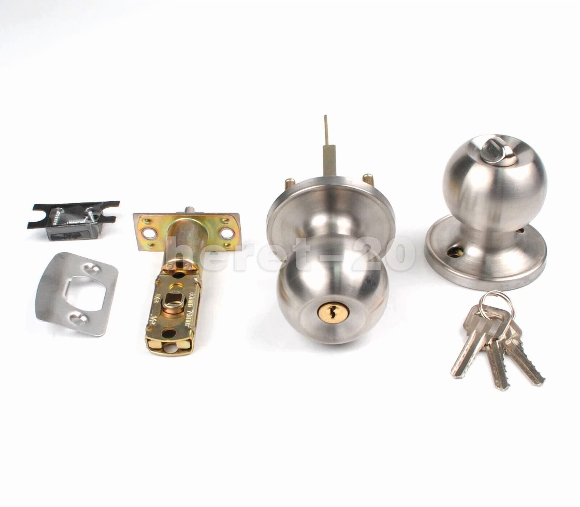 CIRCLE- Interior Privacy Door Knob Keyed Locking Door Handles For Bedroom Or Bathroom