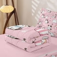 thumbnail image 5 of Erosebridal Cute Teacup Cat Zipper Twin Comforter Sets with Fitted Sheet and 2 Pillowcases,Kawaii Kitten Paw Zipper Bedding Set For Girls,Pink Reversible,4 Pieces, 5 of 7