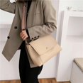 thumbnail image 4 of Ladies Casual Big Bags 2022 New Style Ladies Bags Fashion Handbags Solid Color Leather Ladies Bags Designer Style Women's Bags Khaki, 4 of 6