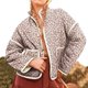 thumbnail image 4 of Parkas de manga larga para mujer, chaquetas acolchadas cálidas para mujer, chaqueta acolchada de manga larga con estampado floral, abrigos con bolsillos, blusa para mujer, 4 of 6