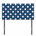 thumbnail image 3 of Sports Headboard, Baseball Patterns on Vertical Striped Background Stars Design, Upholstered Decorative Metal Bed Headboard with Memory Foam, Twin Size, Night Blue Red White, by Ambesonne, 3 of 4