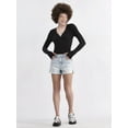 thumbnail image 2 of No Boundaries Women's Mid Rise Denim Short, Sizes 2-26W, 2 of 5
