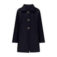 thumbnail image 5 of DYTTDG Women's New Long Coat Solid Color Plus Size Button Wool Jacket Lapel Jacket Coat Winter Long Sleeve Tops Great Gifts for Less, 5 of 7