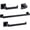 Black, variant on QUTETN 4-Piece No-Drill Matte Black Bathroom Hardware Set - Modern Square Base Towel Bar, Hand Towel Holder & Hook for Bathroom