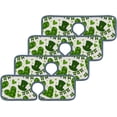 thumbnail image 3 of 2 Pcs SKYSONIC Faucet Absorbent Mat Clover Leaves Hearts Washable Counter Drying Pads Behind Faucet for Kitchen Bathroom, 3 of 7
