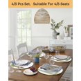 thumbnail image 5 of 15 Inch Round Placemats Set of 6, Fall Non Slip Heat Insulation PP Table Mats, Sage Green Pumpkin Thanksgiving Stripe Leaf Washable Place Mats for Kitchen Dining Party Table Decor, 5 of 7