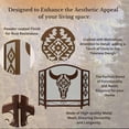 thumbnail image 2 of Three-Panel Foldable Fireplace Screen with Southwest Tribal Bull Skull Design, 2 of 6