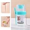 thumbnail image 1 of Portable Double-Layer Salad Cup Oatmeal Cereal Nut Yogurt Salad Cup Container Set With Fork School Lunch Box Food Storage Box Green, 1 of 6