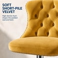 thumbnail image 4 of ODUSE-DAILY Yellow Velvet Swivel Bar Stools Set of 2 with Upholstered Back, 25-33 Inch Height Adjustable, Bar Chairs for Counter Height Bar Height Kitchen Island Pub (2Pcs, Silver Base, Gold), 4 of 10