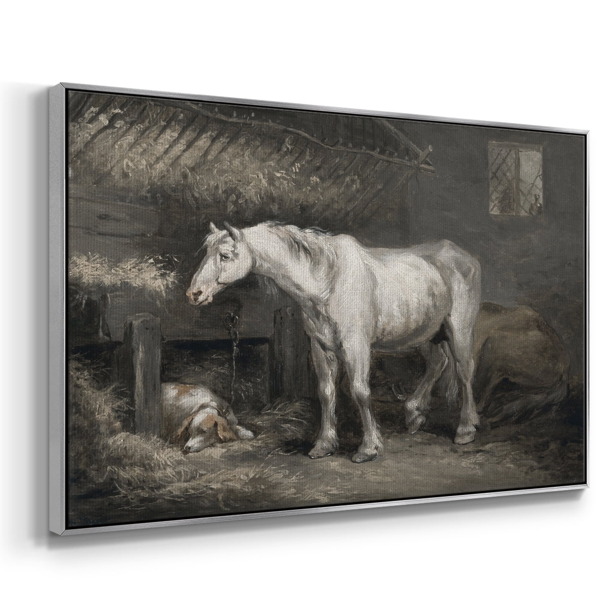 Vintage Animal Print-XLII By Wexford Home Framed in Silver Wood Gallery Wrapped Canvas 17 in. x 25 in.