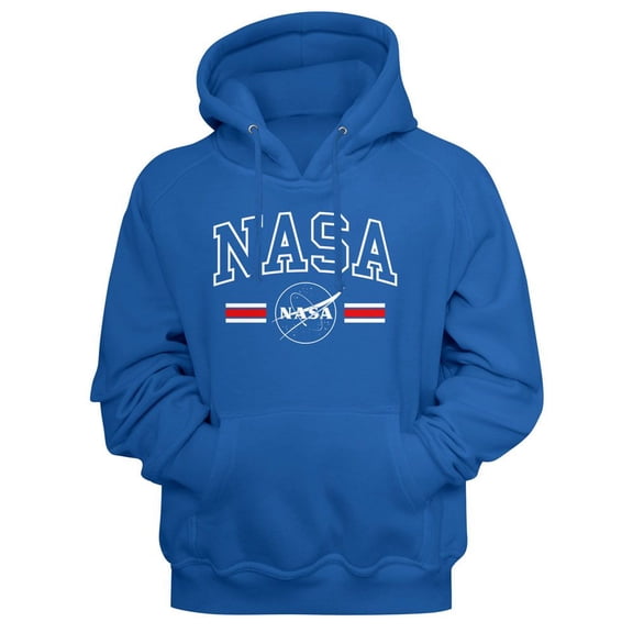 NASA Stripes Royal Adult Hoodie Sweatshirt 2Xl
