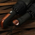 thumbnail image 4 of Paraguas automático de tres pliegues con forma de elefante, de piel sintética y mango de madera, de diez hojas, extragrande, de color negro, para hombre, totalmente automático, de tres, 4 of 6