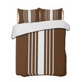 thumbnail image 2 of Brown White Stripe Full Size Down Alternative Comforter, Lightweight Comforter Quilt Bedding Set with Pillow Shams Modern Rustic Vertical Striped All Seasons Bed Comforter Duvet Insert 78"x90", 2 of 7