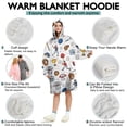thumbnail image 5 of White Baseball Elements Pattern Wearable Oversized Blanket,Wearable Blanket Hoodie for Adults,Cozy Hooded Blankets with Super Pockets,Super Warm Fuzzy Pullover for Women & Men, 5 of 6
