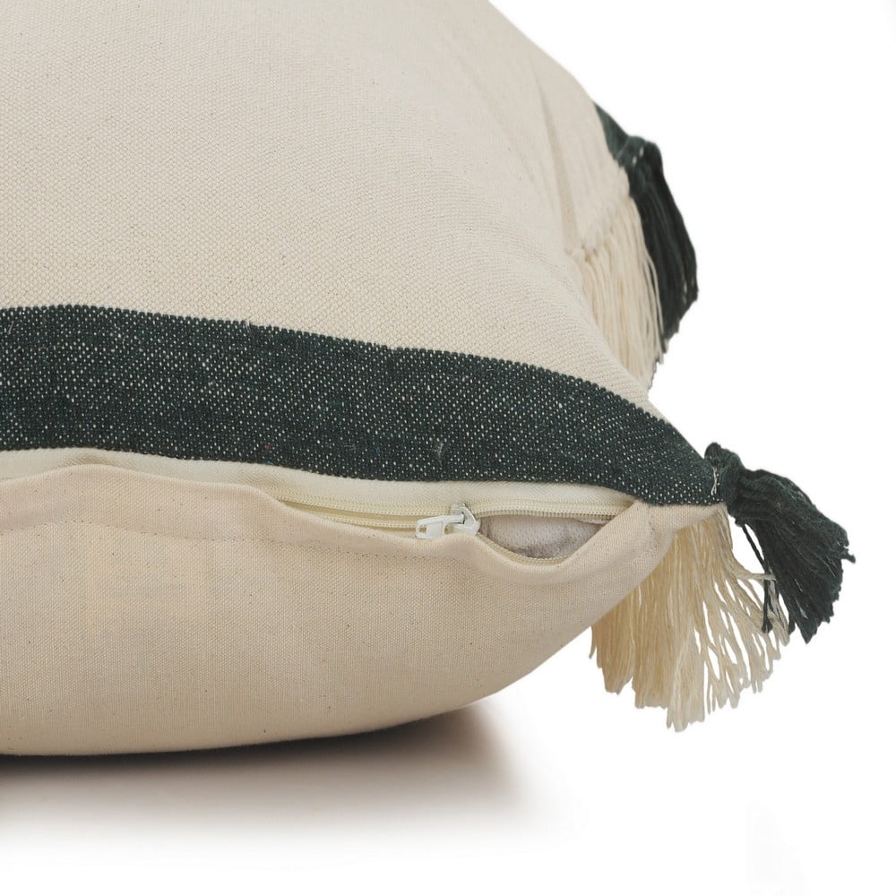 Ox Bay 14" x 36" Green/ White Stripe Organic Cotton Pillow Cover