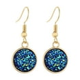 thumbnail image 1 of Sonducket 1 par de pendientes colgantes chapados en Drusy, colgantes redondos, accesorios de joyería multicolor, regalos femeninos, decoraciones para Ropa, zapatos y accesorios Miscelánea Azul claro Sonducket AP009627-04B, 1 of 6