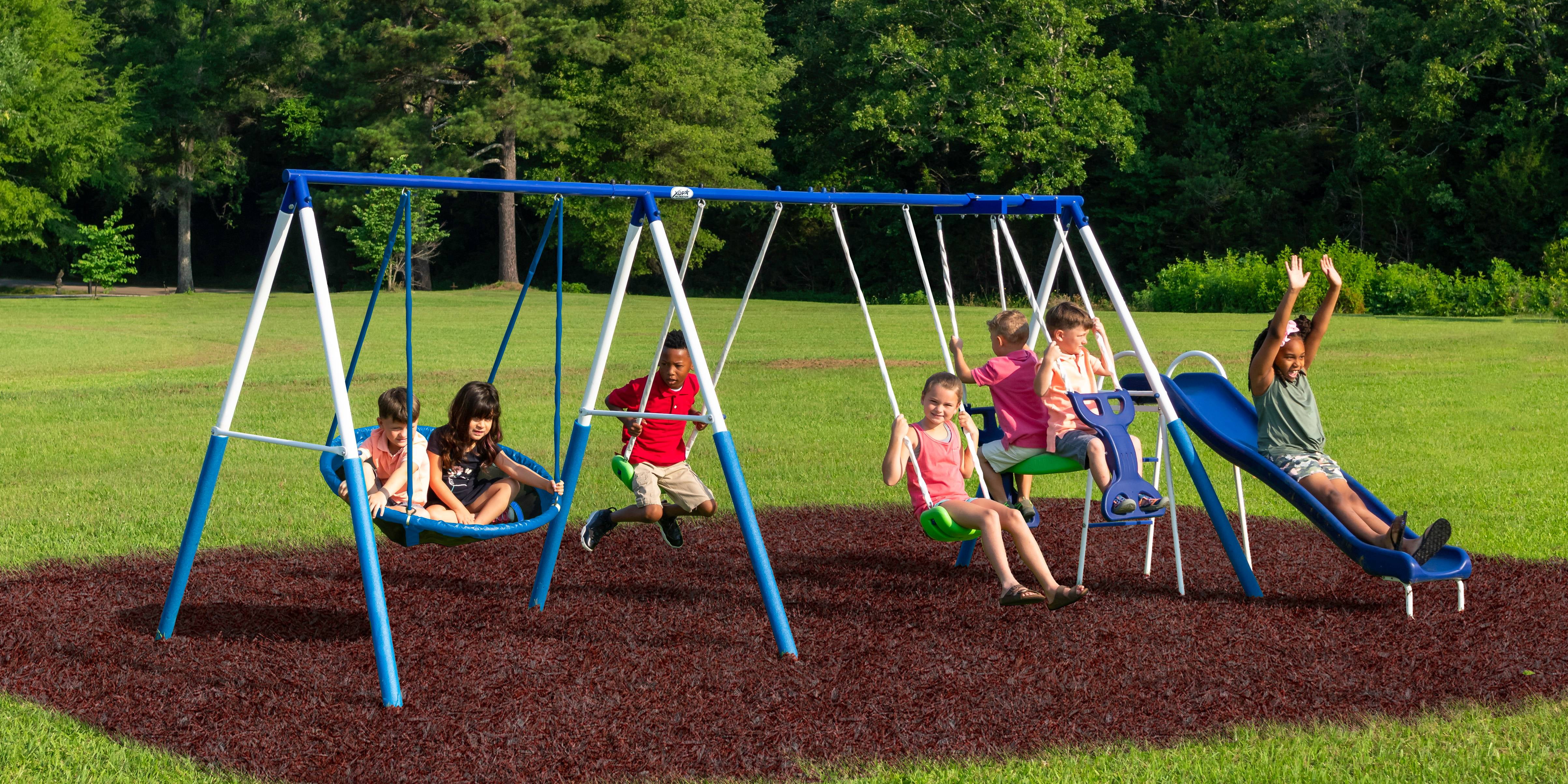 All Star Playground Metal Swing Set Outdoor Backyard Playset Play Fun 