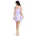 thumbnail image 2 of Defitshape Women's Satin Nightgown Baby Doll Lingerie Dress Fit And Chemise Flare Full Slip Above Knee Low Back Micro Night Lounge Dress Light Purple Medium, 2 of 5