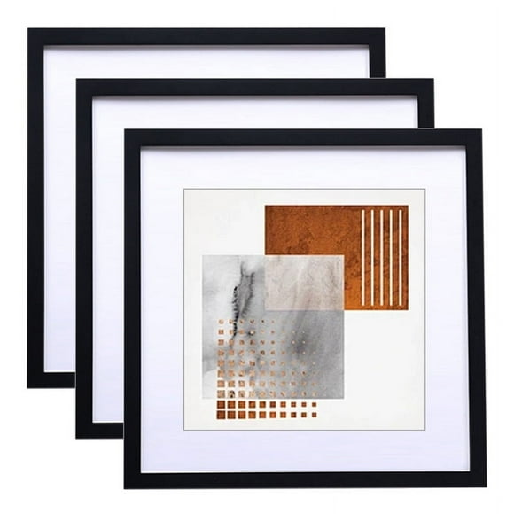 DEBGFS Picture Frames Square Pictures Frame 2IN1 Made of Solid Wood and Glass Display Pictures for Table Top Display and Wall Mounting Photo Frame (Black 8x8 Inch),black,8inch,1pc