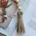 thumbnail image 5 of European Wood Bead Garland with Tassels Farmhouse Rustic Wood Bead Decor Kid Room Wall Hanging Ornament Home Decoration, 5 of 6