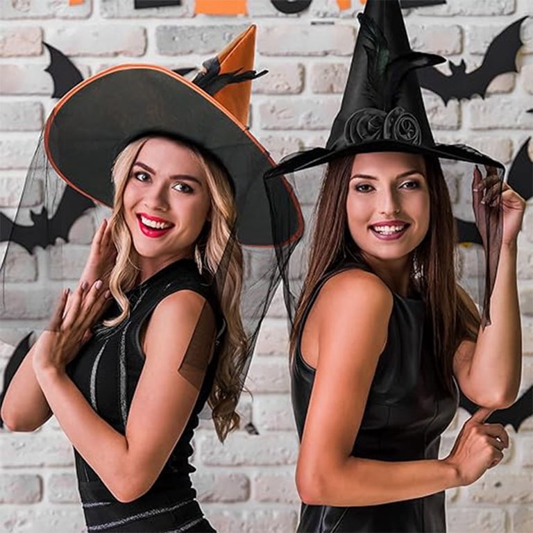 Darzheoy Halloween Witch Hat for Women, Mesh Lace Fancy  display picture 1