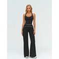 thumbnail image 2 of IDOPIP Two Piece Workout Sets for Women Racerback Compression Contrast Tank Top Matching High Waist Wide Leg Yoga Jogger Tummy Control Bell Bottom Flare Pants Pilates Running Outfits, 2 of 6