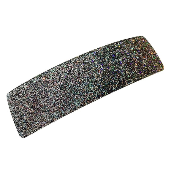 French Amie Medium Sparkling Glitter Wide Celluloid Handmade Hair Clip Barrette