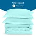 thumbnail image 4 of Aqua-Blue Twin/Twin-XL ( 68" x 90" ) Size 100% Cotton Duvet Cover, 800 Thread Count, Stripe Pattern, 1-Piece Comforter Cover with Zipper Closure – Hotel Quality, All-Season, 4 of 5