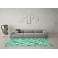 thumbnail image 3 of Ahgly Company Indoor Square Abstract Turquoise Blue Modern Area Rugs, 4' Square, 3 of 4