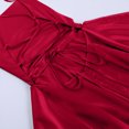 thumbnail image 6 of Women's Sexy Backless Satin Mini Dress Layered Ruffle Hem Tie Back Graduation Dress, 6 of 9