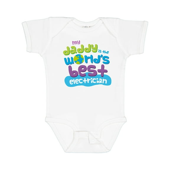 Inktastic Worlds Best Electrician Daddy Boys or Girls Baby Bodysuit