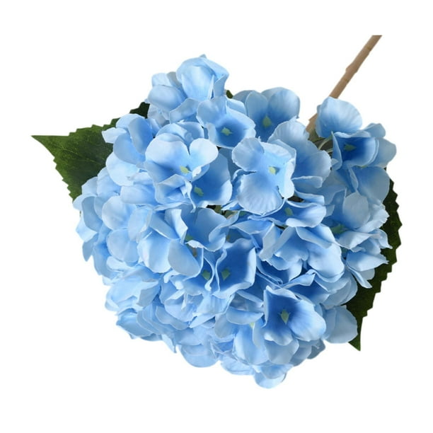 Hortensias artificiales de 45 cm con tallo, arreglo floral multiusos para bricolaje. Azul