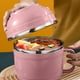 thumbnail image 1 of Caja bento de acero inoxidable | Contenedor hermético para ensaladas y comidas preparadas | Recipiente reutilizable con tapa de seguridad | Apto para lavavajillas | Colores azul, verde y rosa, 1 of 6