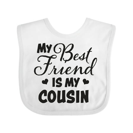 

Inktastic My Best Friend is My Cousin with Hearts Gift Baby Boy or Baby Girl Bib