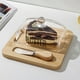 thumbnail image 4 of Mantequera grande de vidrio con tapa, capacidad mejorada para 450 g de mantequilla, recipiente con cuchillo para encimera, refrigerador, decoración de cocina y regalos (beige)., 4 of 6