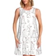 thumbnail image 1 of Balery Bunny And Bird Vestidos de verano para mujer con estampado: vestido holgado sin mangas, vestido playero informal y cómodo para días calurosos., 1 of 7