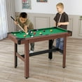 thumbnail image 2 of Costway 48" Pool Table for Kids & Adults with Full Set of Balls 2 Cue Sticks 2 Chalks Green, 2 of 9