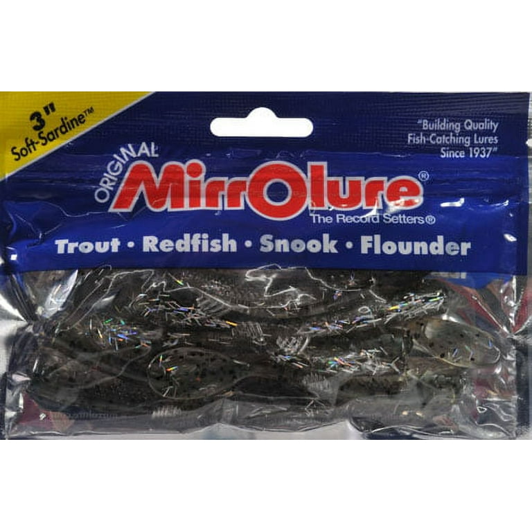 Mirrolure 3 inch Soft Sardine Fishing Lure, Mullet, Size: Standard