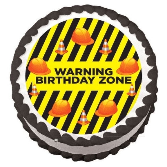 Birthday Construction Zone Edible Frosting Sheet Photo Image Cake Topper