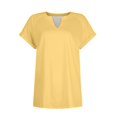 thumbnail image 4 of Basic T Shirts for Women Women's Summer Shirt Fashion Loose Casual Printing V-neck Top, 4 of 5