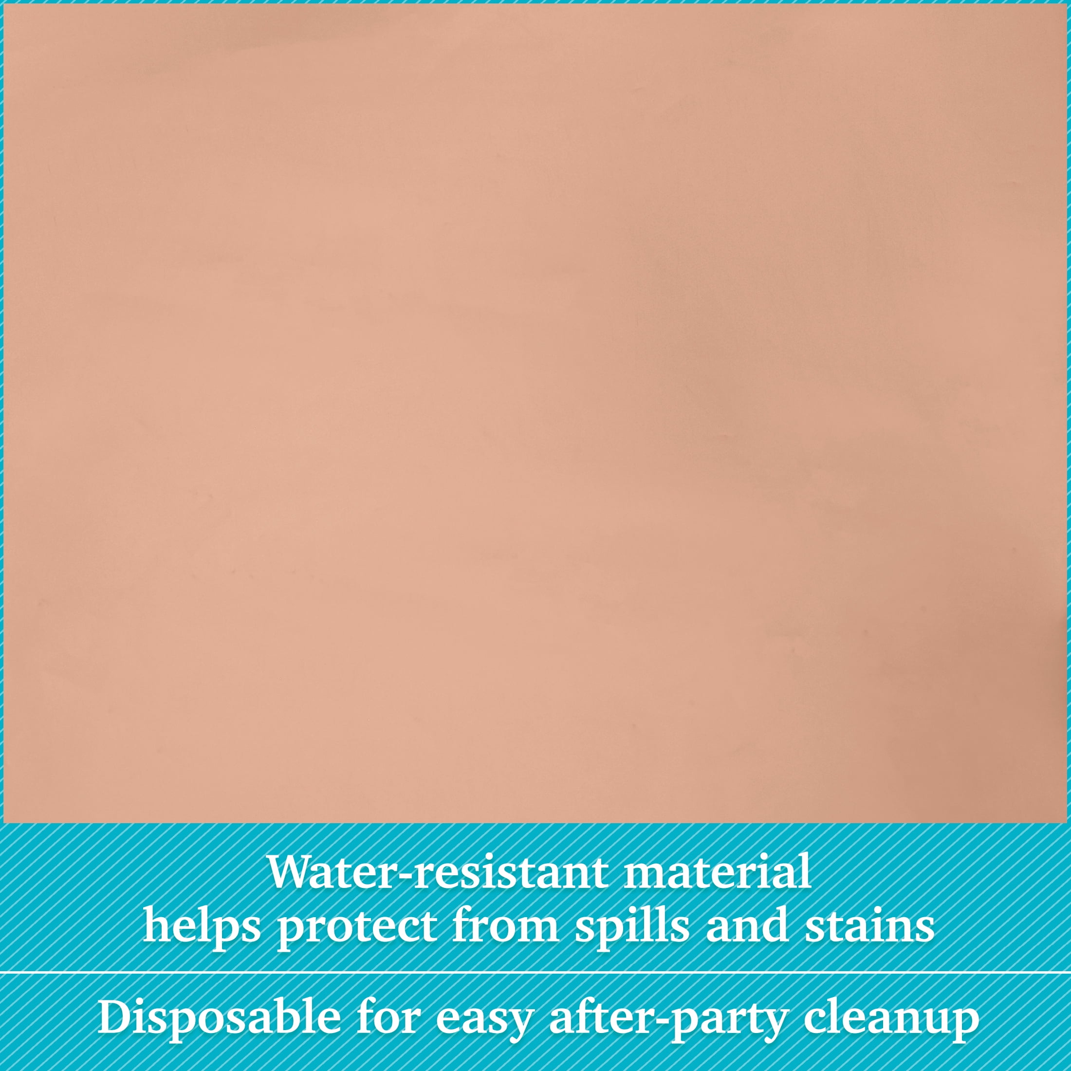 Way to Celebrate! Rose Gold Foil Party Tablecloth, 84in x 54in