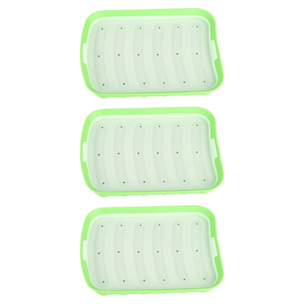 3 piezas de moldes de silicona para salchichas, perritos calientes, molde para hacer jamón, suplemento alimenticio para bebés, herramientas para hornear, verde