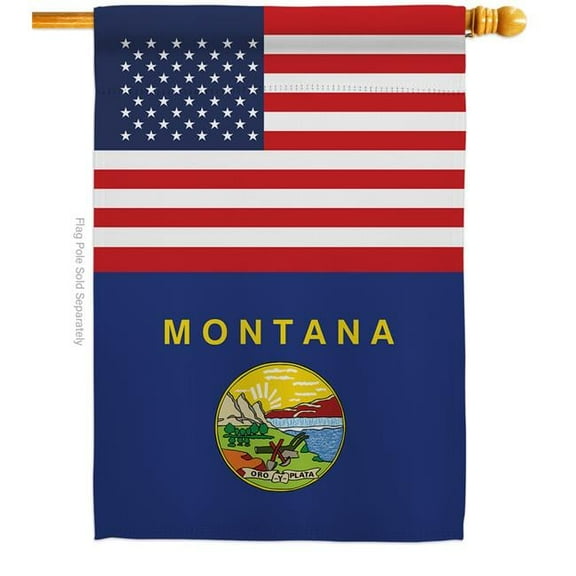 Americana Home & Garden H140777-BO 28 x 40 in. USA Montana American State Vertical House Flag with Double-Sided Decorative Banner Garden Yard Gift