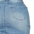 thumbnail image 7 of Women's Denim Skirt High Waisted Elastic Drawstring Waist Hem Ripped Vintage Short Jean Skirt, 7 of 7