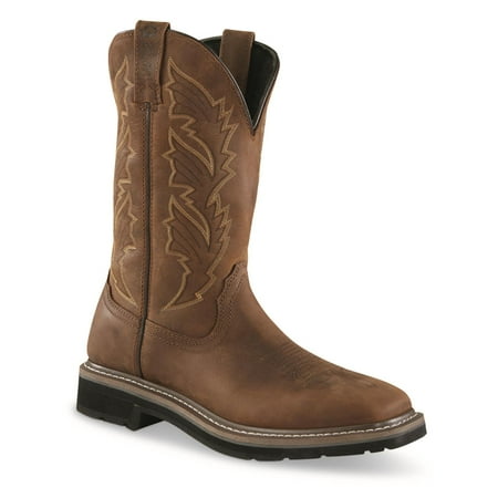 

Guide Gear Men s Western Work 2.0 Pull-On Work Boots Square Toe Distressed Brown 13D (Medium)