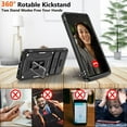 thumbnail image 5 of Pixel 7 case, Google Pixel 7 Case with Slide Camera Cover and HD Screen Protector, Shockproof Google Pixel 7 Phone Case with 360° Magnetic Ring Holder Kickstand Case for Google Pixel 7 Black, 5 of 7