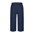 thumbnail image 3 of Womens Capri Pants Lightweight Loose Straight Multi‑Pocket Cropped Hiking Pants Blue, 3 of 6