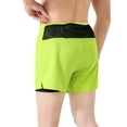 thumbnail image 2 of Men's 4 Inch 2-in-1 Running Shorts, Quick Dry Anti-Chafe Athletic Shorts with Compression Liner and Phone Pocket Yellow, 2 of 9