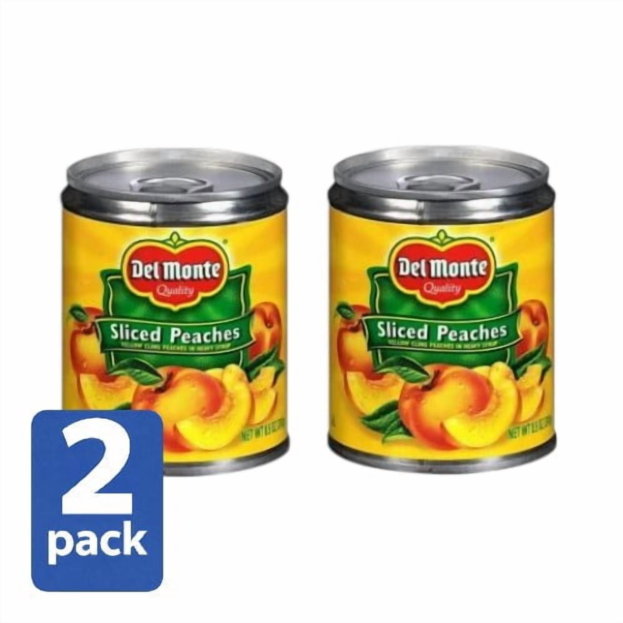 (2 pack) Del Monte Sliced Peaches, Heavy Syrup, Canned Fruit, 8.5 oz Can, (2 Pack)